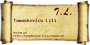 Tamaskovics Lili névjegykártya